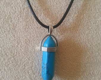 Chakra necklace, Deep Turquoise & Black