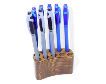 Fountain Pen Holder - Desk Organizer - Pen Display - Wooden Pen Holder - Tool Holder - Office Decor - Display Stand - Wooden Organizer