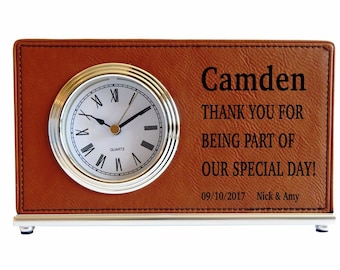 Custom Wedding Favors to the Best man,Groomsmen,Maid of Honor and All your Wedding entourage,Parents,In laws,Personalized Desk Clocks,LCG005