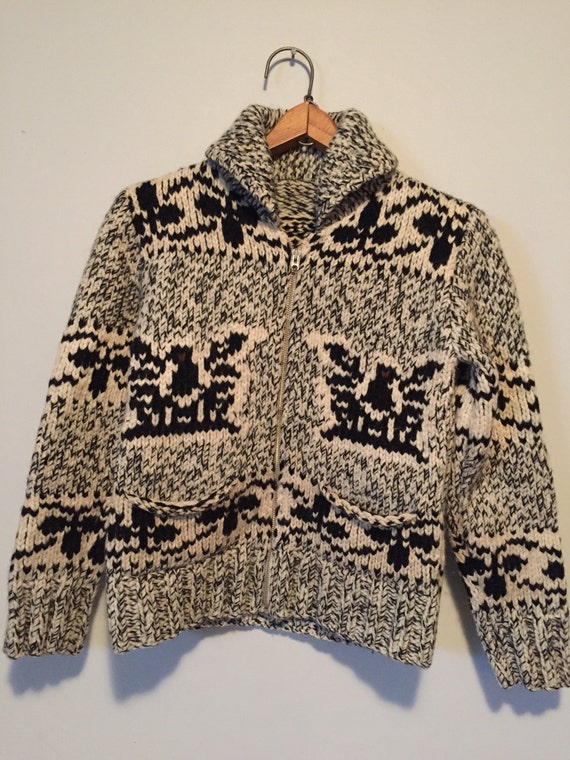 Vintage thunderbird cowichan sweater wool handknit vancouver