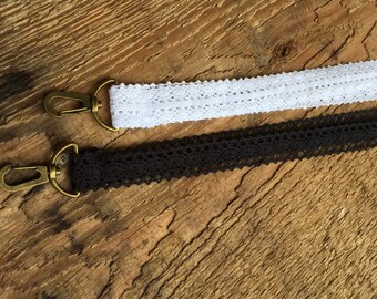 Lace Lanyard// Boho Lanyard // Black lace lanyard // white lace Lanyard // woman's lanyard
