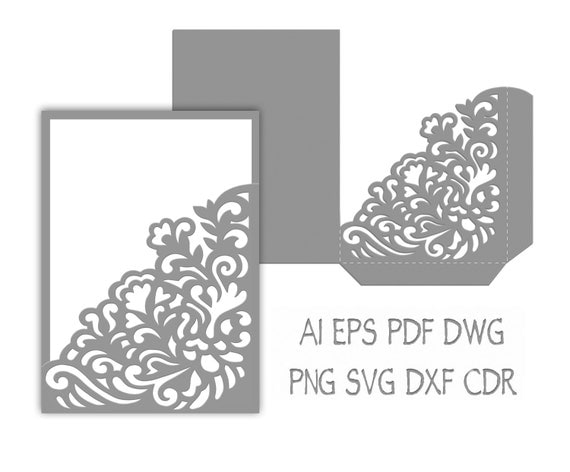 Download Wedding Invitation Pocket Envelope 5x7 SVG by ...
