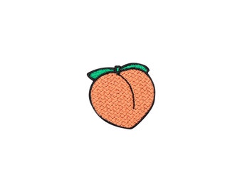 PEACH EMBROIDERED PATCH iron on badge gift tumblr hipster grunge kawaii cute baby girl vegan avocado doll barbie pink feminist fruit peachy