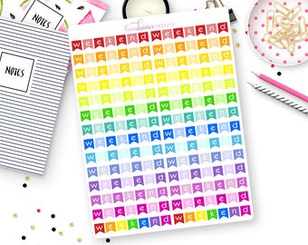 28 Weekend Banner Stickers for Erin Condren Life Planner, Plum Paper or Mambi Happy Planners