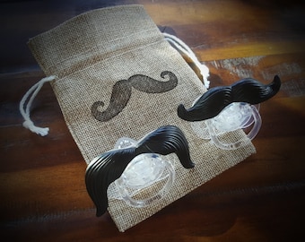 Mustache Pacifier for your little guy - (2 Pack) - Baby Paficier / Baby Shower Gift / Baby Gag Gift