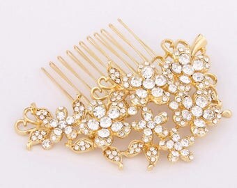 Bridal Hair Comb, Gold Wedding Hair Comb, Wedding Hair Accessories, Wedding Headpiece, Bridal Headpiece, Gold Bridal Hair Pieces for Wedding