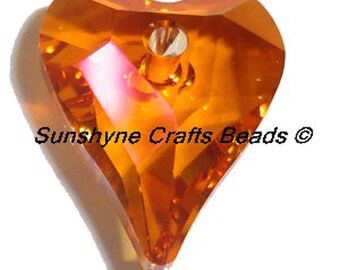 Swarovski Crystal Beads 2 Pcs 6240 CRYSTAL ASTRAL PINK Wild Heart Bead Pendant 12x10MM