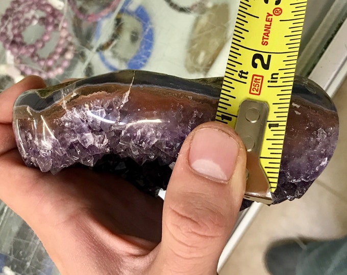 Amethyst Druzi Heart High Quality- Hand Carved- Medium Size 6" X 5" From Brazil Home Decor \ Metaphysical \ Crystal \ Reiki \ Crystal Heart