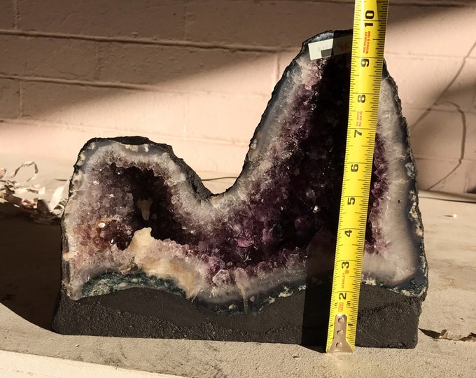 Double Amethyst Geode Cathedral 19 LS- 10 Inches tall X 12 Inches Wide From Brazil Home Decor \ Metaphysical \ Crystal \ Reiki \ Fung Shui