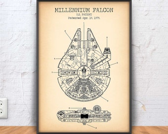 Millennium Falcon Blueprint Star Wars Printable Patent