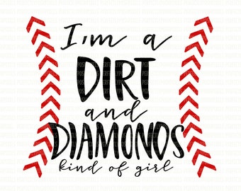 Softball SVG Softball Player Dirt and Diamonds Circuit Design Space Files Silhouette Studio Cameo Iron On Cut Files Commercial Use