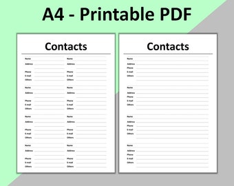 Printable Address Book Free Download - dataeagle