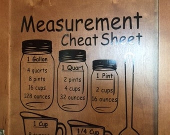 Measurement decal/Kitchen decal/Cheat sheet