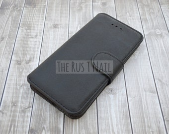 FREE SHIPPING - Black iPhone 6s Wallet Case - Genuine Leather