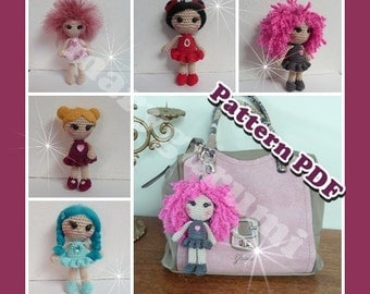Crochet Pattern, pattern, tutorial, Amigurumi doll, bag charm