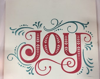 Items similar to Wooden Christmas Joy Sign Featuring Santa for Indoor