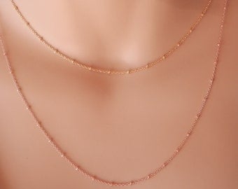 delicate rose gold necklace layered necklace minimal choker gold dew drops necklace rose gold Satellite Necklace rose gold satellite chain