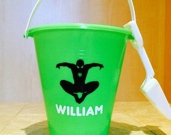 Personalized Spiderman Sand Bucket/Beach Bucket/Easter Basket/Halloween Bucket