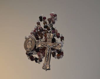 Tourmaline Rosary, Rosary, Rosaries, Miraculous Medal, Handmade