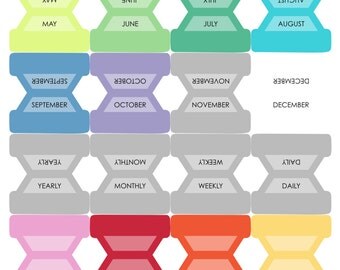 Month Name Planner Tab Stickers - Hobonichi, Erin Condren, Filofax, Plum Planner, Midori, Traveler's Notebook