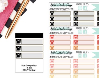Bright or Pastel or Black TV Show Box Planner Stickers