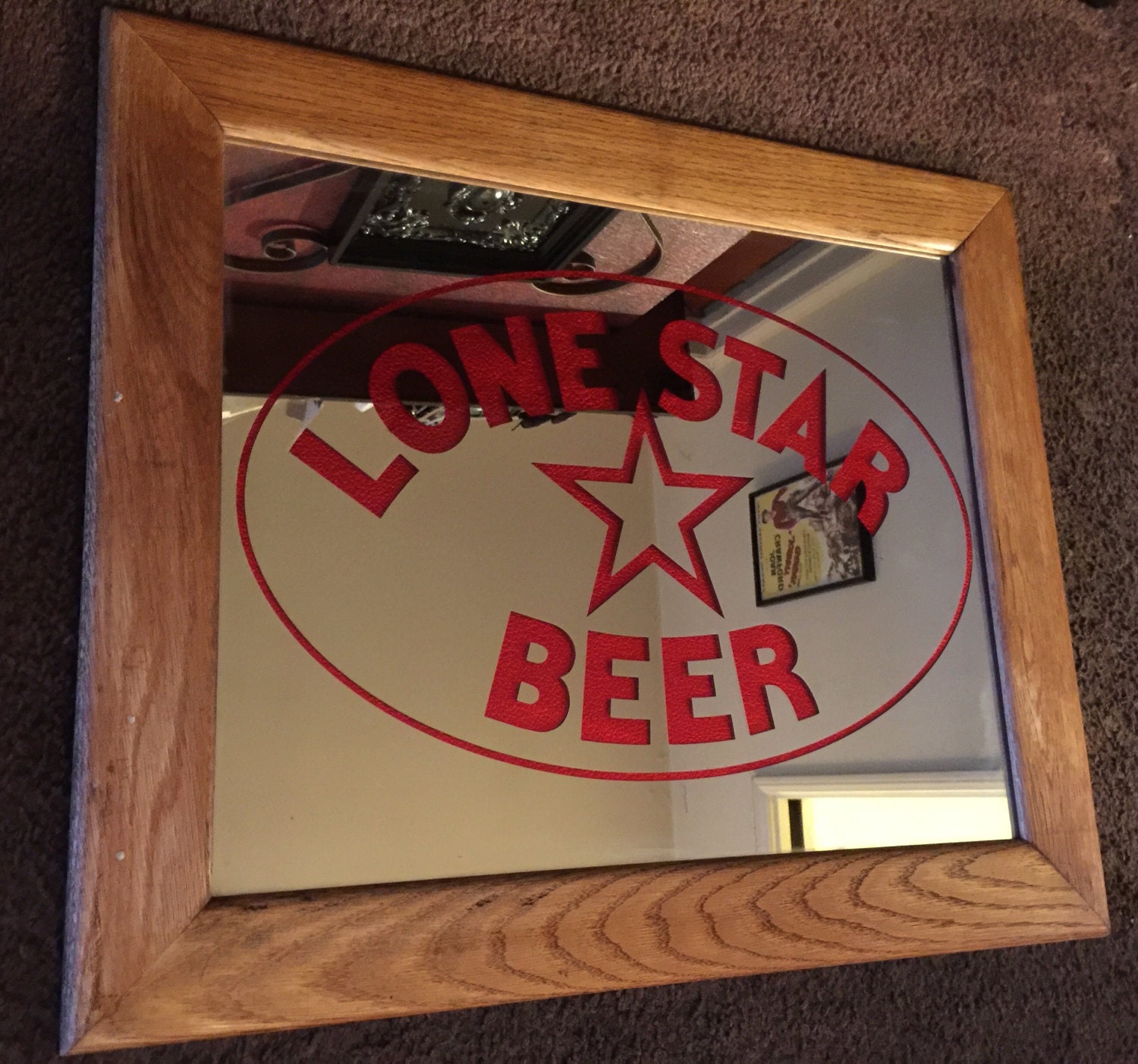Rare Vintage Lone Star Beer Bar Mirror Frame
