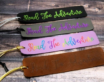 Personalized Bookmark - Leather Bookmark - Custom Bookmark - Book Lover Gift - Reader Gift - Young Reader Gift - Foil Debossed Bookmark