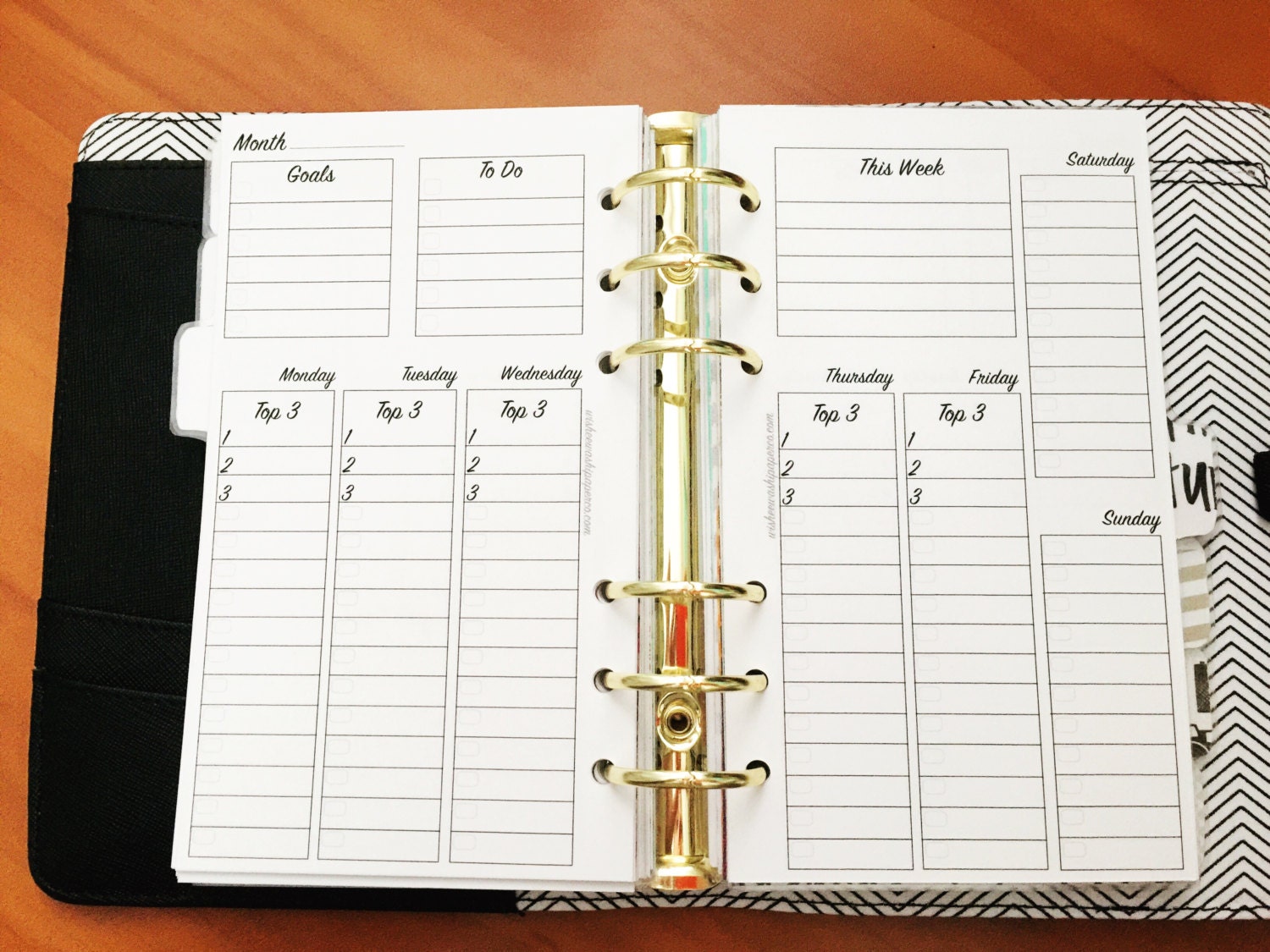 Personal Planner Inserts Top 3 Planner by WisheeWashiPaperCo