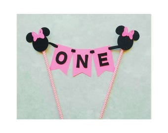 Minnie Mouse Cake Topper. Cake Bunting. Minnie Mouse First Birthday. Minnie Mouse Party Decorations. All colors available!!!!!