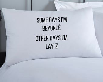 Beyonce Pillowcase | Pillow Cover | Fun Pillowcase | Anniversary Gift | White Pillowcases | Monochrome Decor | Gift for her | Friend Gift