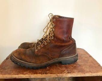 SALE Vintage Red Wing 1907 Leather Boots / Red Wing Work Boot