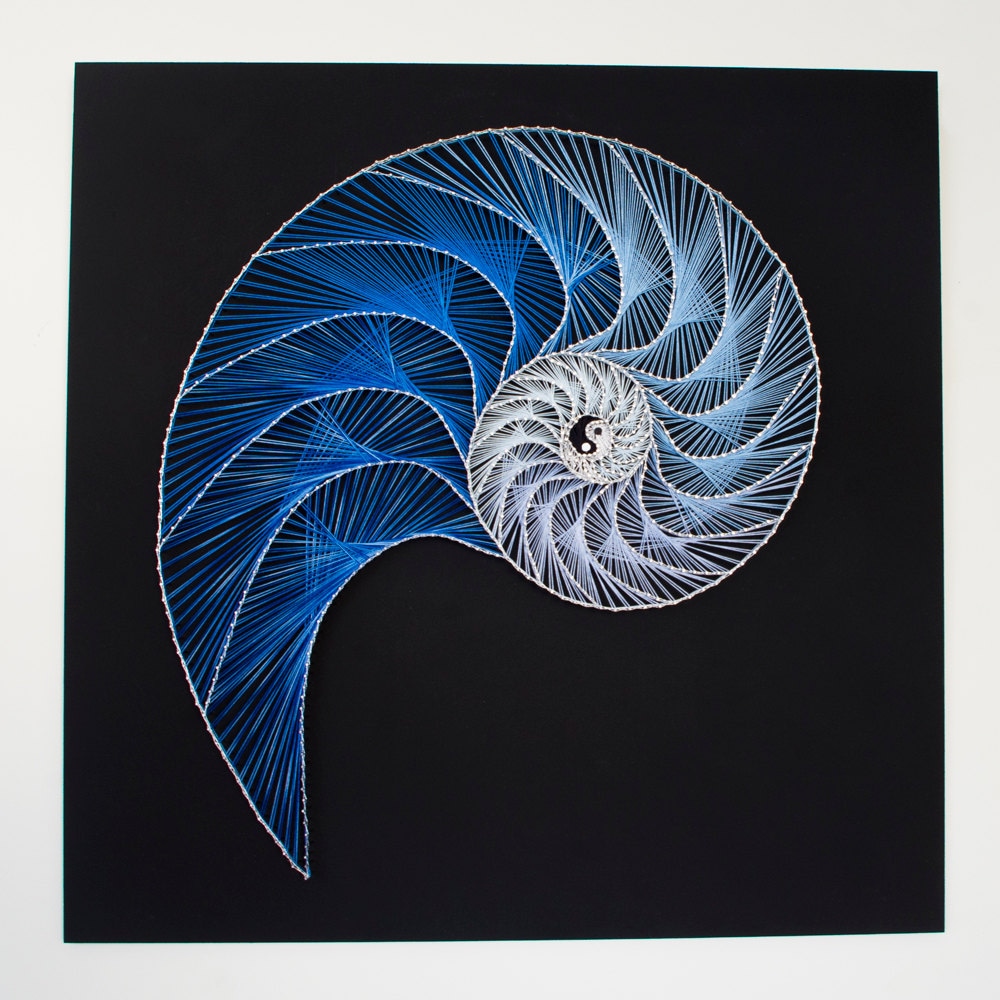 String art Nautilus Yin Yang Abstract pattern Fibonacci