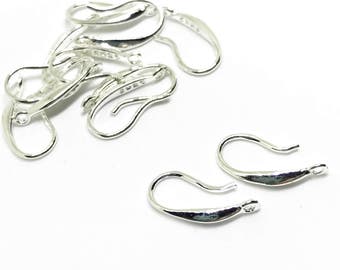 4 pairs / 8 pcs sterling silver earring hooks, silver findings for earrings, 925 sterling silver hardware for earrings