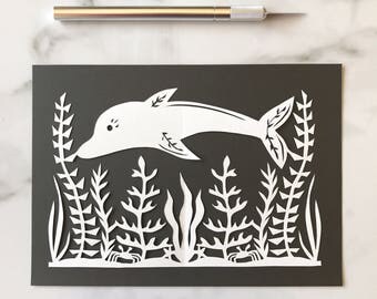 ON SALE Original Papercut Dolphin