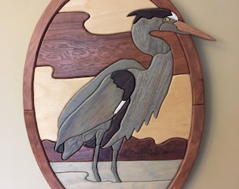 Intarsia Great Blue Heron
