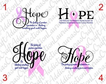 4 Cancer Awareness Designs, SVG ,Awareness svg, Breast cancer svg, Awareness ribbon, Hope, Cancer ribbon, Awareness ribbon svg, Ribbon svg,