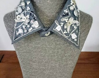 Col de chemise gris souris