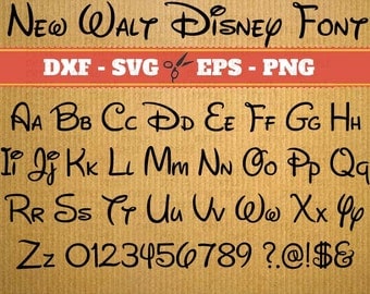 Walt Disney Font svg files download; Svg, Dxf, Eps, Png; Alphabet letters, Calligraphy printables, Cursive Disney Svg Font, font svg, Cricut