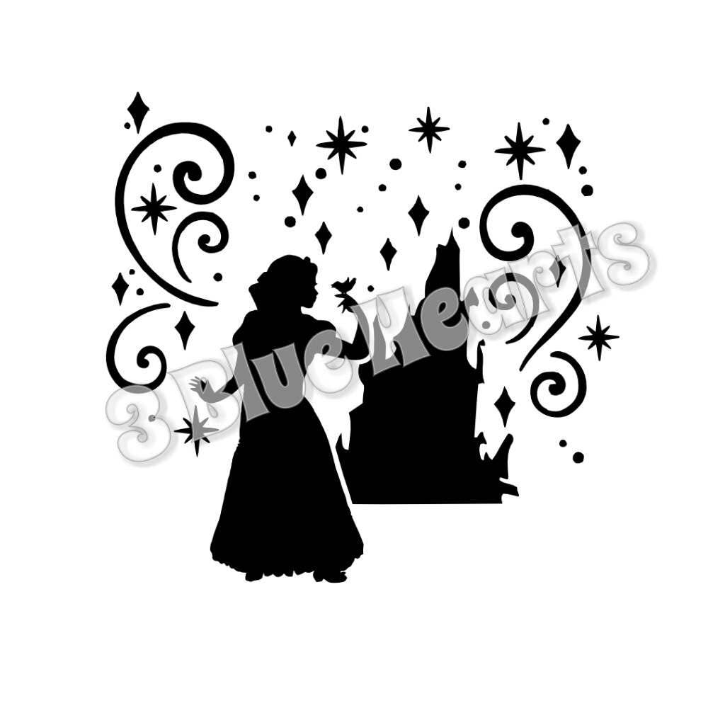 Download Snow White Castle Silhouette svg studio dxf pdf jpg