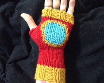Iron Man Gauntlet Fingerless Gloves - Hand-knit Arm Warmers