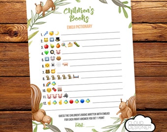 Children's Book Emoji Pictionary || Printable