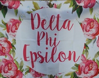 Delta Phi Epsilon Sorority Floral Flag