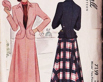 Vintage 40's or 50's McCalls Sz 14 skirt and jacket pattern