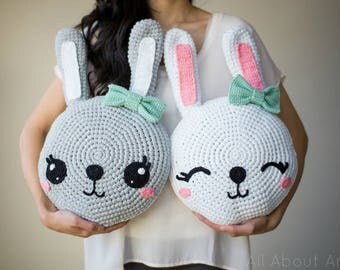 Snuggle Bunny Pillows Crochet Pattern