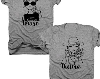 Best Friends T-shirt set (set of 2), Thelma and Luise T-shirt, Muscle, Raglan, V-Neck, Racerback, Crop, B057