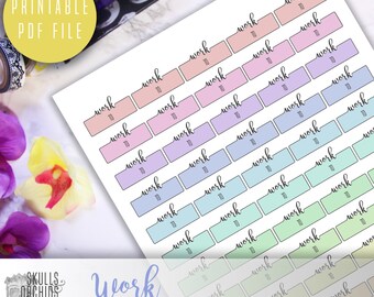Work Trackers - 50 PRINTABLE Functional Stickers for Erin Condren, Happy Planner, etc.