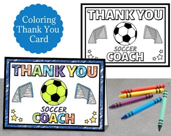 PRINTABLE Team Thank You Card for Soccer Coach Instant