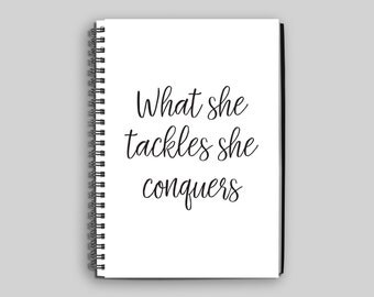 Gilmore Girls Notebook ~ What She Tackles She Conquers Notebook ~ Motivational Notebook ~ Stars Hollow ~ Pop Culture Notebook ~ TV Shows
