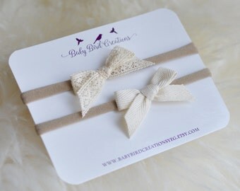 Nylon Baby Headband, Lace Baby Headband, Baby Headband, Baby Girl Headband, Newborn Headband, Lace Baby Bow, Baby Bows, Lace Headband