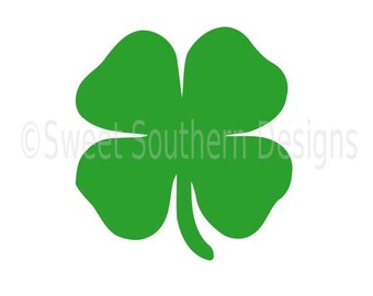 Four leaf clover St Patricks Day SVG instant download design for cricut or silhouette